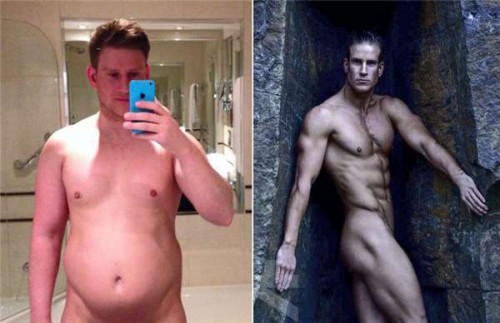 Please credit Cavendish/AndrewF.com hese amazing pictures show the transformation of a muscleman who went from bloated belly to bodybuilder in just seven months after ditching his £140-a-WEEK junk food habit. Sebastian David, 28, guzzled up to 5,000 calories each day in Greggs pasties, fry-ups and KFC chicken buckets while comfort eating to cope with his father's tragic diagnosis of Motor Neurone Disease [MND] but the fire safety worker has now become one of Britain's most eligible bachelors after he embarked on a brutal fitness regime following his dad's death which saw him drop from 14 stone 6lb to just over 10-and-a-half stone. Sebastian swapped the beer and burgers belly for a rippling six-pack and was soon encouraged by those at his local gym to try out for bodybuilding competitions.
